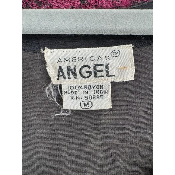 Vintage American Angel Floral Embossed Maxi Dress Women's Medium Purple - Picture 7 of 9